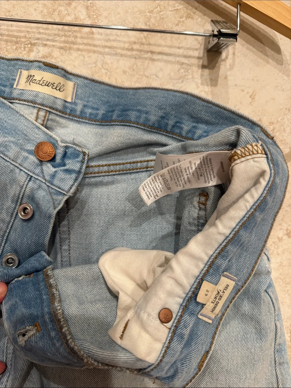 Light Wash Denim Cutoff Shorts - Unbranded